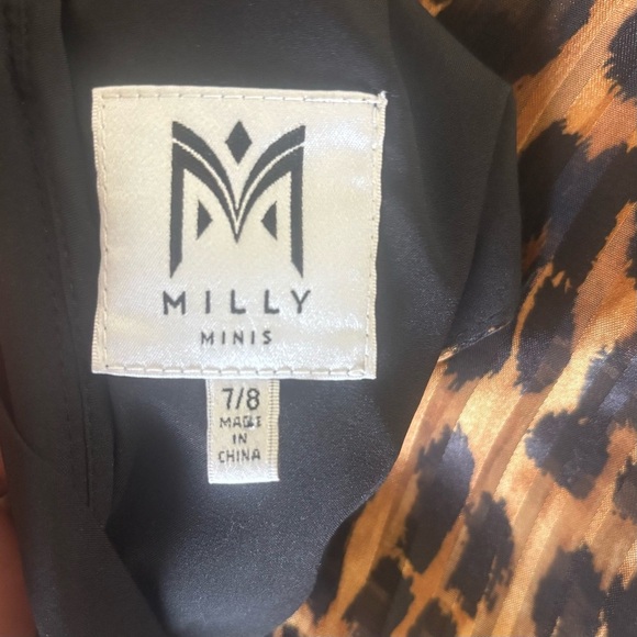 Milly Minis Leopard Print Tiered Ruffle Dress Girls Size 7/8 - Picture 2 of 12